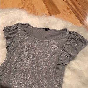 Shimmery Silver Grey Swoopneck